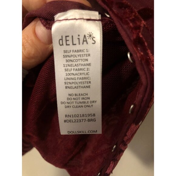 NWT Dolls Kill Delia's Lovestruck in Lisbon Corset Top - Red Burgundy Size M - Picture 13 of 16
